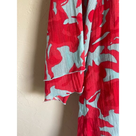 New! Soft Surroundings Siesta Key Tunic Multifloral Teal Coral $79.95 Medium 100 - Picture 6 of 8